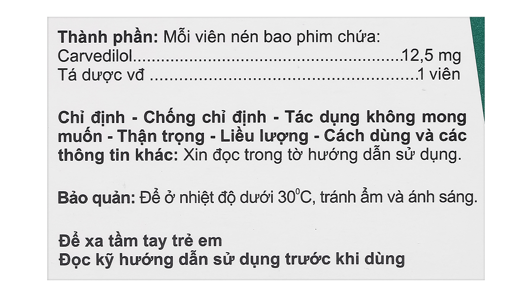 Aucardil 12.5mg điều trị tăng huyết áp, đau thắt ngực ổn định