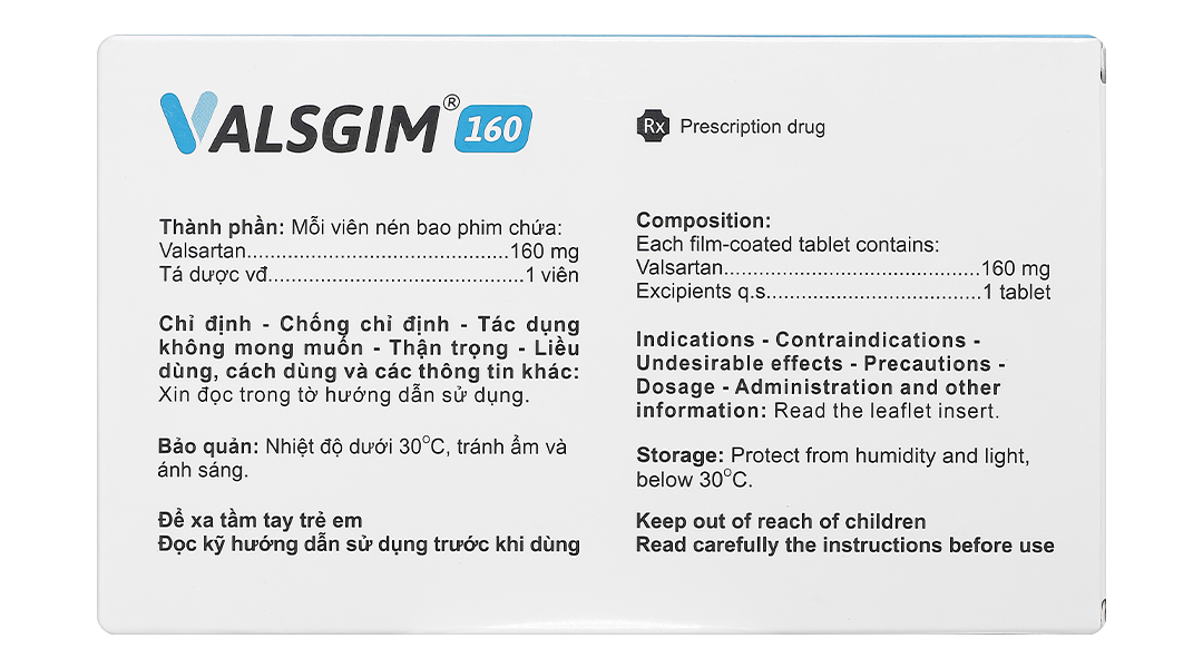 Valsgim 160 trị tăng huyết áp, suy tim