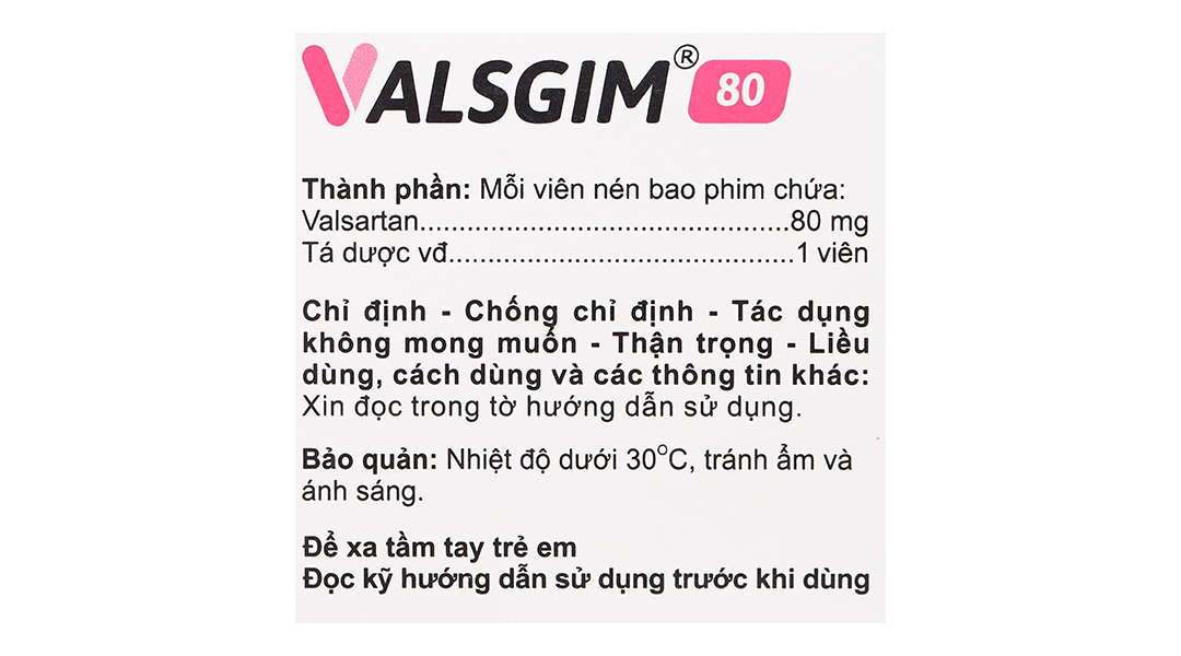 Valsgim 80 trị tăng huyết áp, suy tim