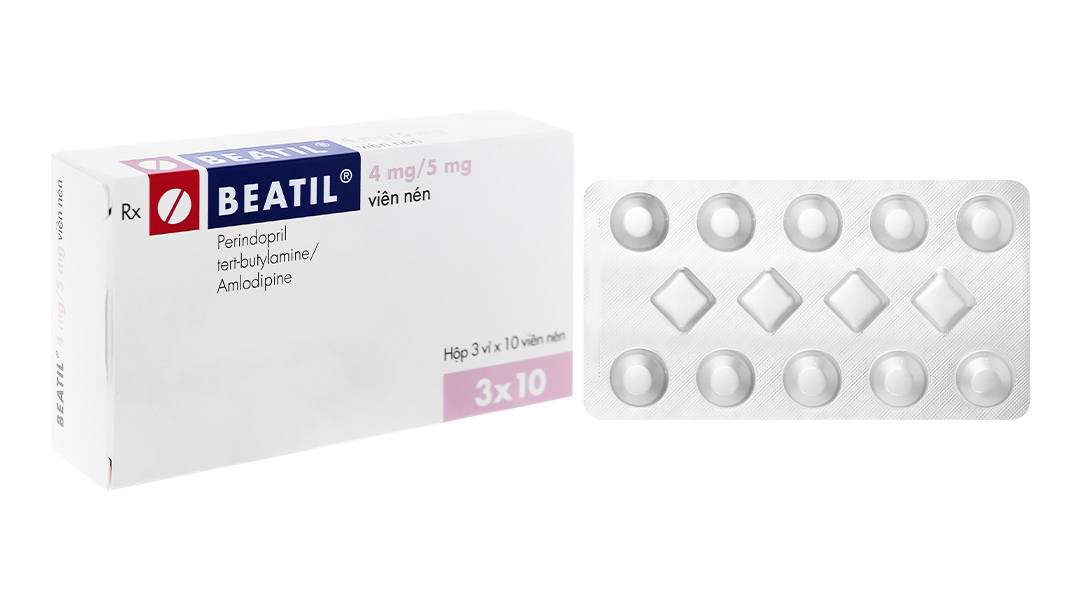 Beatil 4mg/5mg trị tăng huyết áp, mạch vành