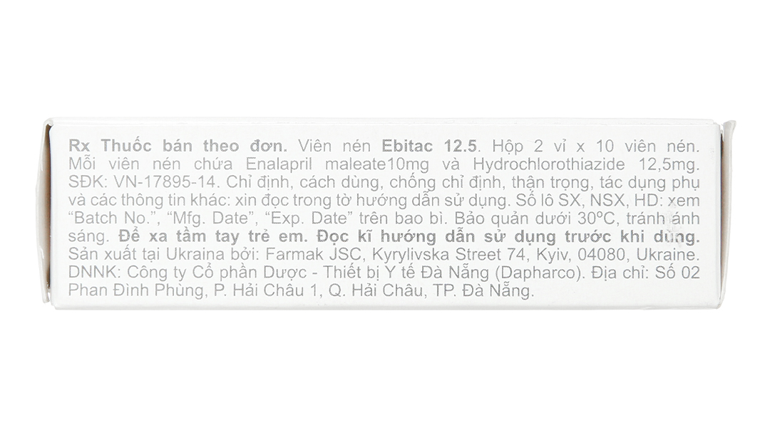 Ebitac 12.5 trị tăng huyết áp, suy tim