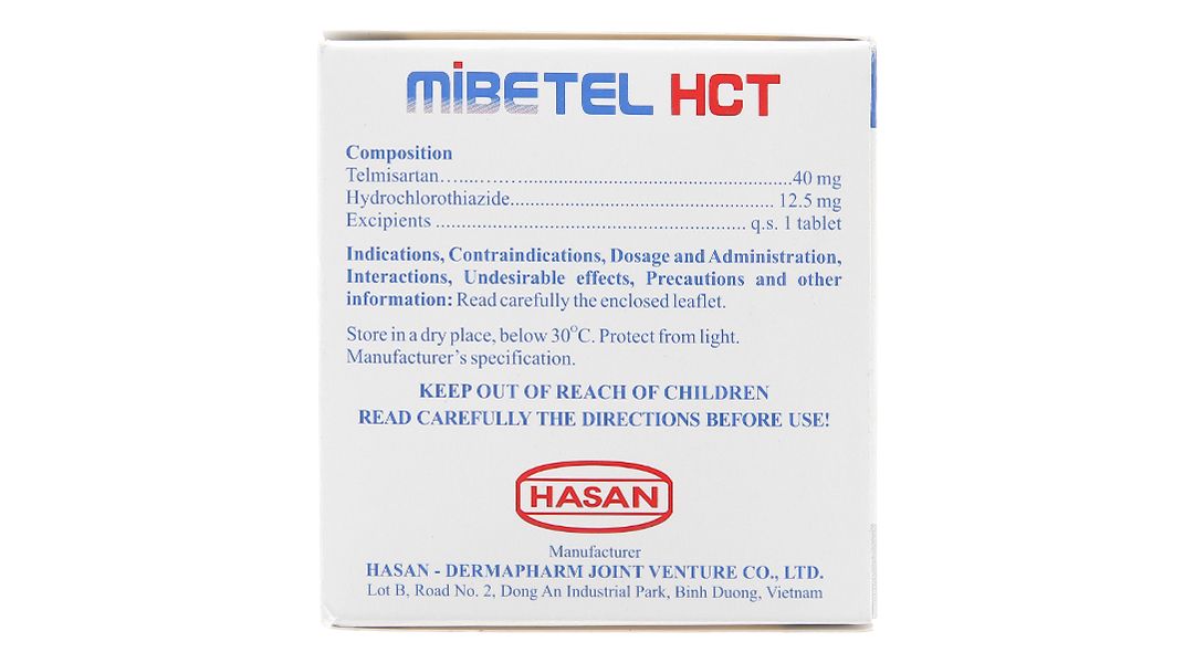Mibetel HCT 40mg/12.5mg trị tăng huyết áp