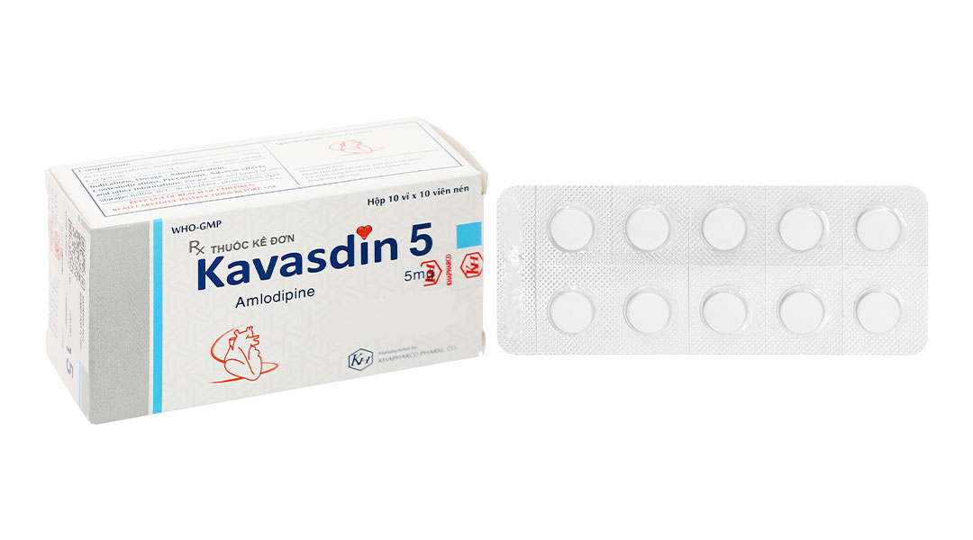 Kavasdin 5 trị tăng huyết áp, đau thắt ngực