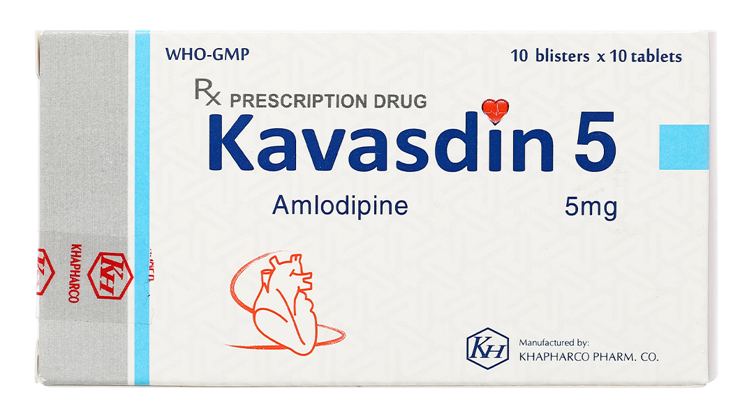 Kavasdin 5 trị tăng huyết áp, đau thắt ngực