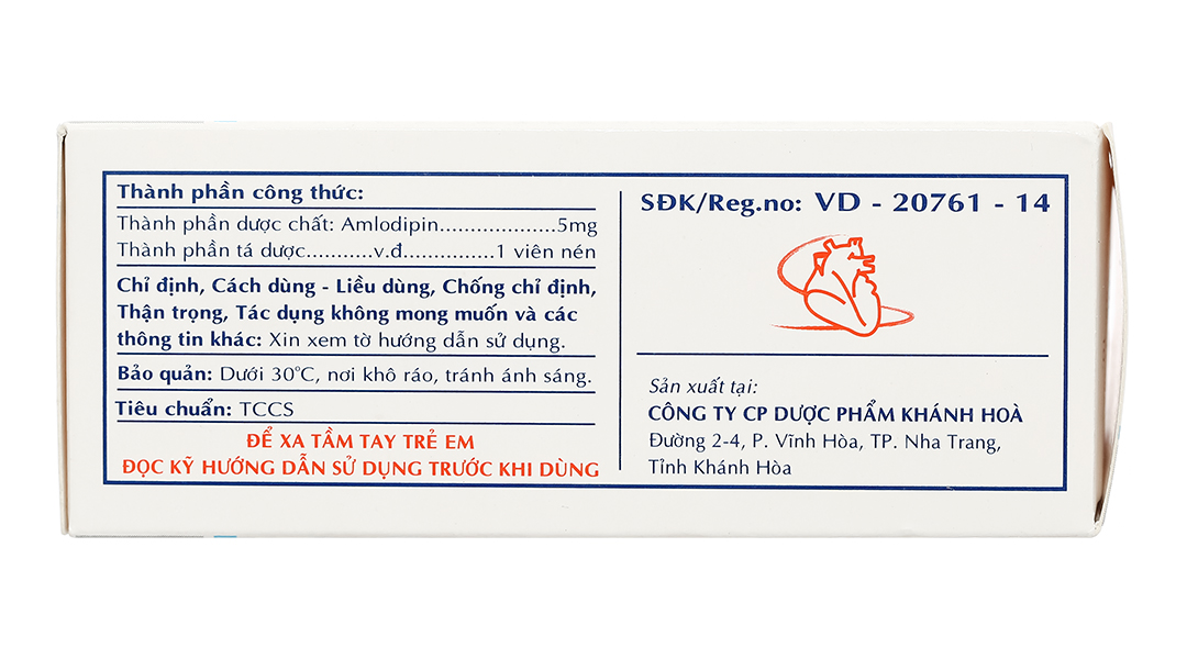Kavasdin 5 trị tăng huyết áp, đau thắt ngực