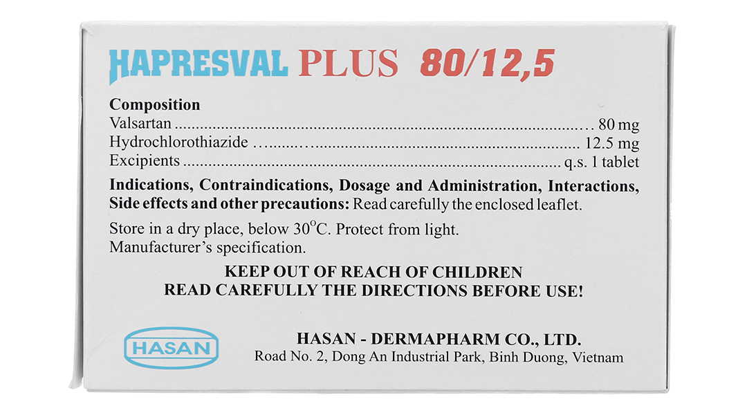 Hapresval Plus 80/12.5 trị tăng huyết áp