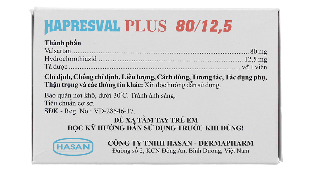 Hapresval Plus 80/12.5 trị tăng huyết áp