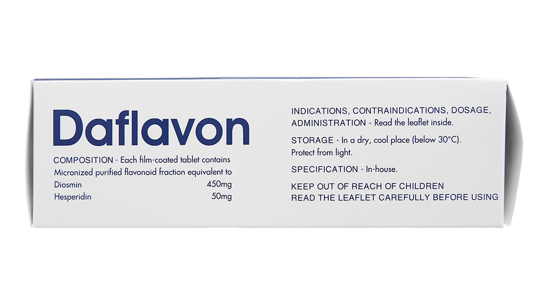 Daflavon 450mg/50mg trị trĩ, suy giãn tĩnh mạch