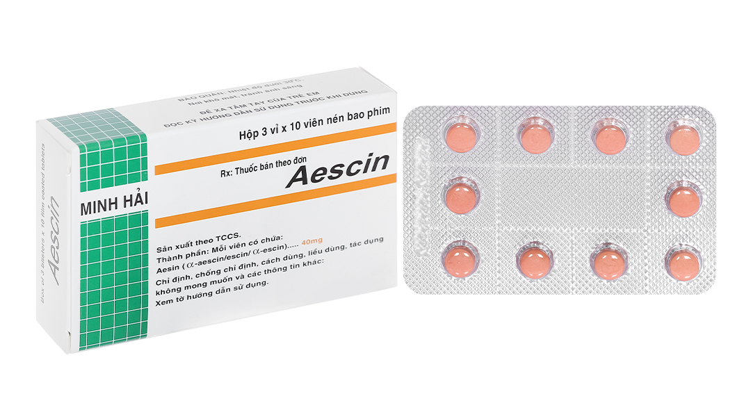 Aescin 40mg trị giãn tĩnh mạch, chống phù nề