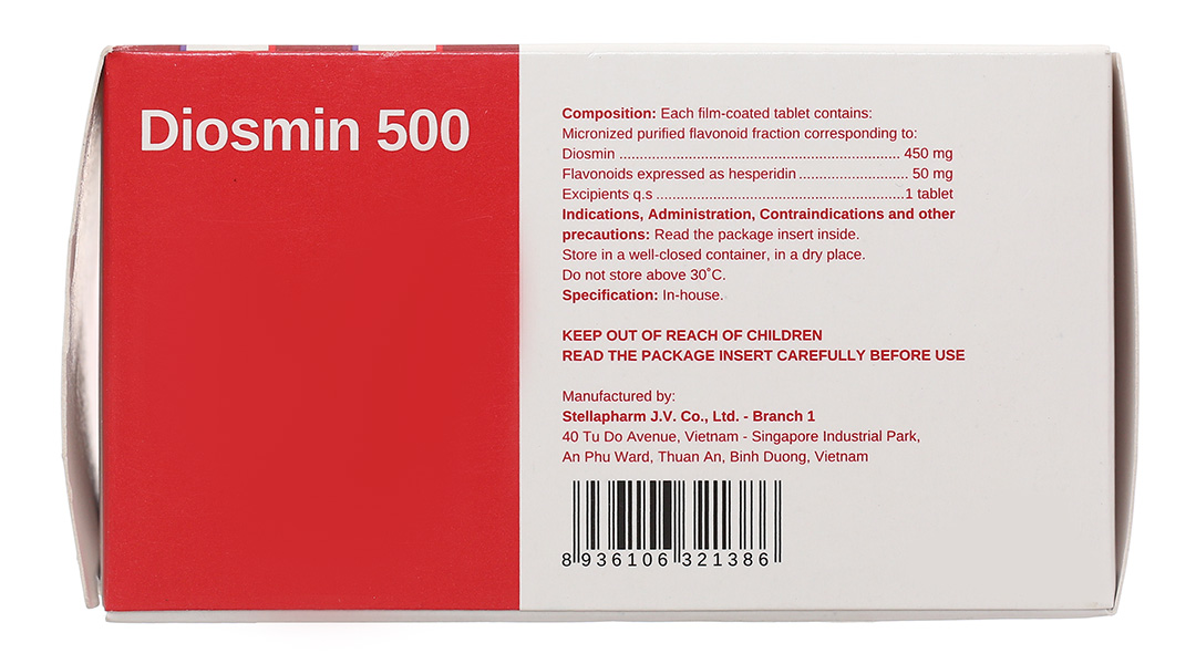 Diosmin 500 trị trĩ, suy giãn tĩnh mạch