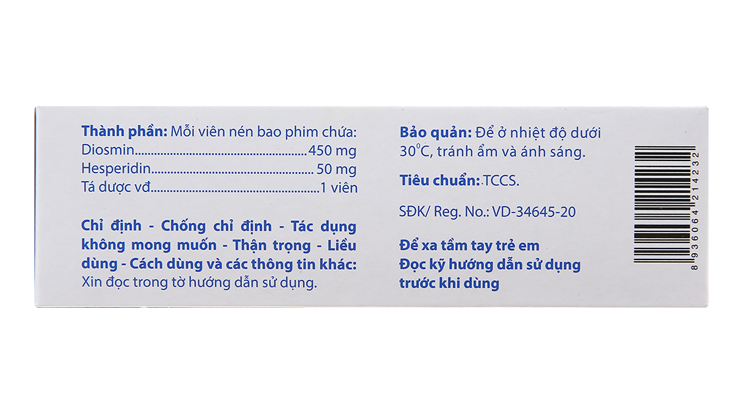 Agiosmin trị chứng liên quan đến suy tĩnh mạch bạch huyết