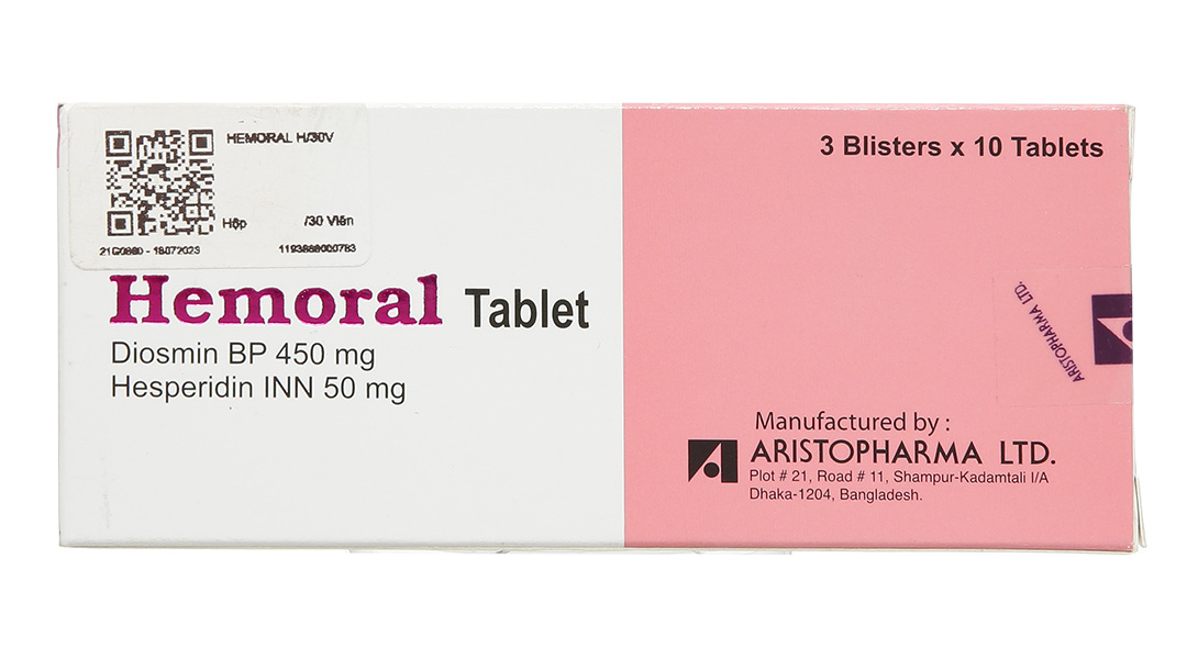 Hemoral Tablet trị trĩ, suy giãn tĩnh mạch