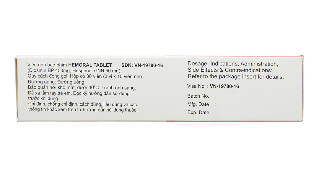 Hemoral Tablet trị trĩ, suy giãn tĩnh mạch