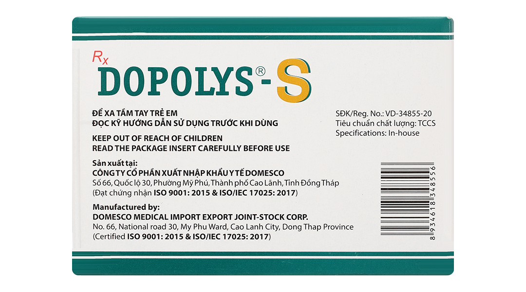 Dopolys-S trị triệu chứng liên quan suy tĩnh mạch, trĩ cấp
