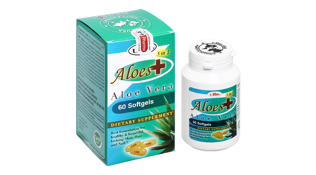 UBB Aloes+ 3 in 1 trợ làm đẹp da, giảm rụng tóc