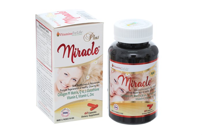 Viên uống đẹp da Miracle Plus hộp 60 viên-Nhà thuốc An Khang