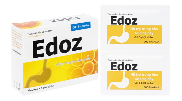 Bột sủi bọt hỗ trợ tiêu hóa Edoz hộp 24 gói