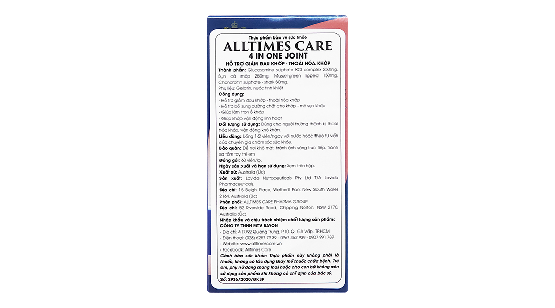 Viên Uống Hỗ Trợ Sụn/Khớp Alltimes Care 4 In One Joint hộp 60 viên