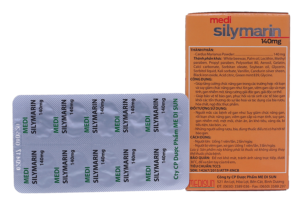 Medi Silymarin 140mg hỗ trợ tăng cường chức năng gan