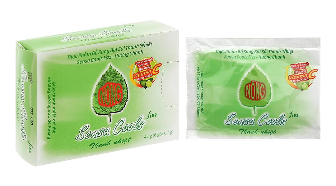 Bột sủi Sensa Cools Fizz hương chanh thanh nhiệt, bổ sung vitamin C