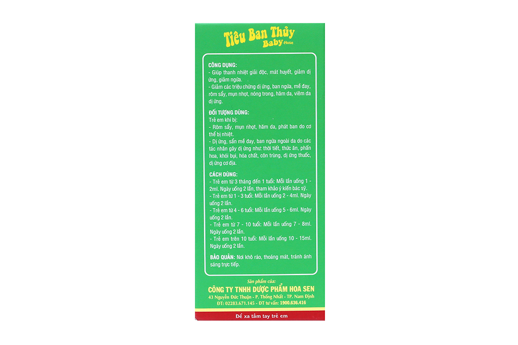 Tiêu Ban Thủy Baby 100ml