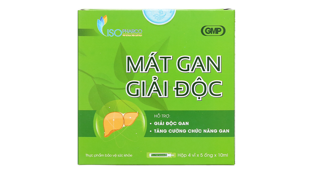 Isopharco Mát Gan Giải Độc 10Ml hộp 20 ống