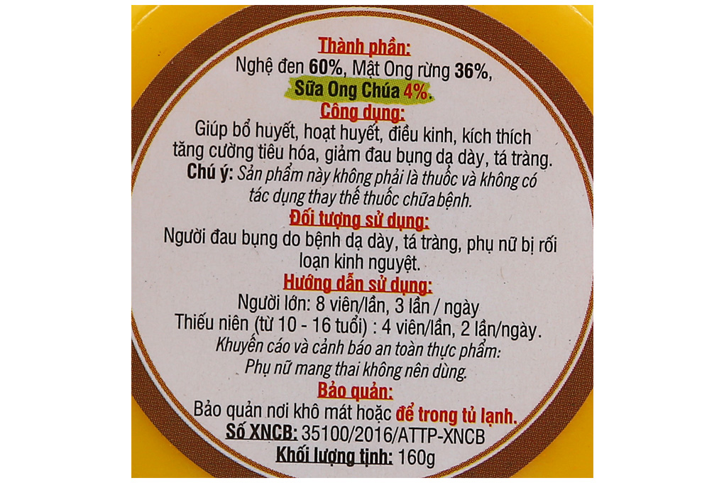 Nghệ đen mật ong tốt cho sức khỏe 160g