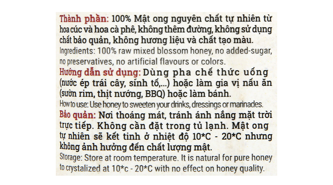 Mật ong đa hoa Bonie Bee giúp bồi bổ