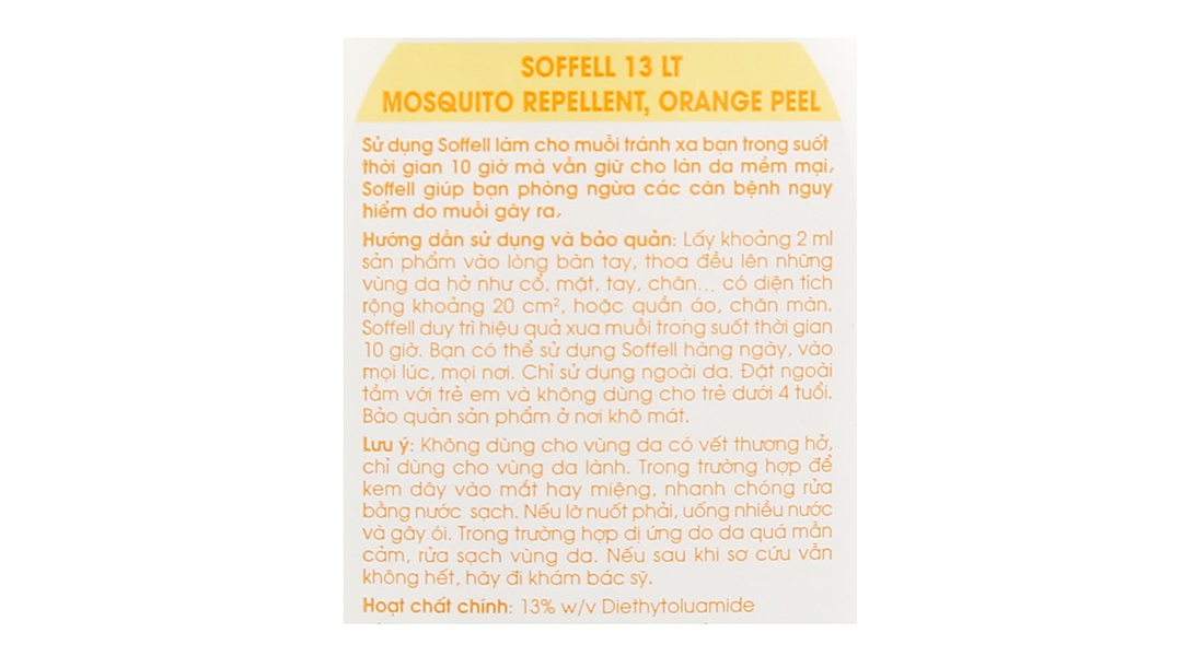 Kem chống muỗi Soffell hương cam cho bé