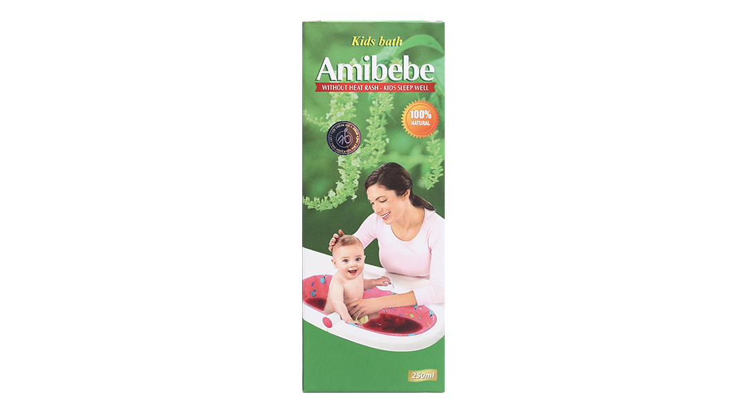 Nước tắm thảo dược Amibebe kháng khuẩn, ngừa rôm sảy