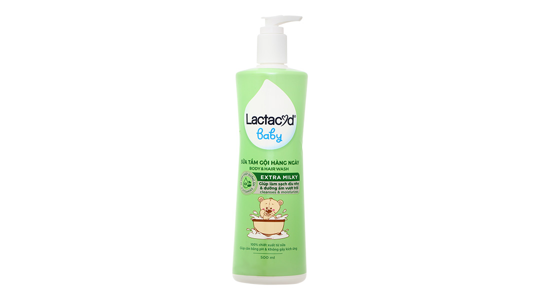 Sữa tắm gội Lactacyd Baby Extra Milky bảo vệ da và tóc cho bé