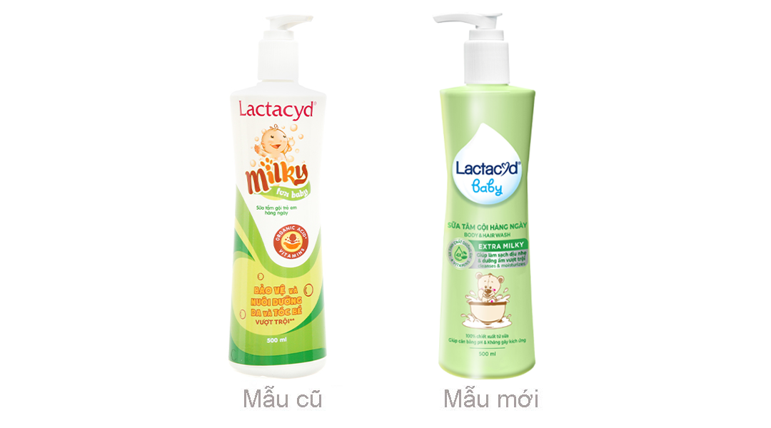 Sữa tắm gội Lactacyd Baby Extra Milky bảo vệ da và tóc cho bé