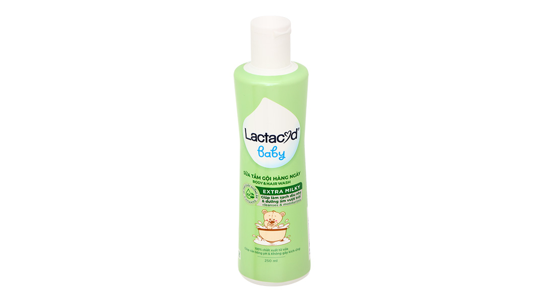 Sữa tắm gội Lactacyd Baby Extra Milky bảo vệ da và tóc cho bé