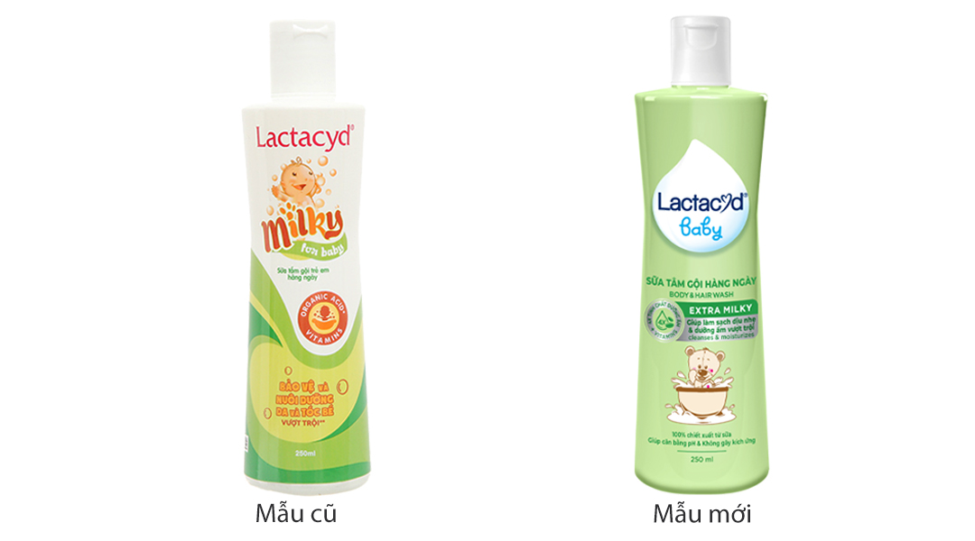 Sữa tắm gội Lactacyd Baby Extra Milky bảo vệ da và tóc cho bé