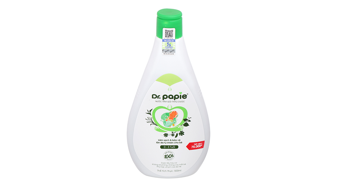 Nước tắm gội thảo dược Dr.Papie ngăn ngừa rôm sảy, mụn nhọt cho bé