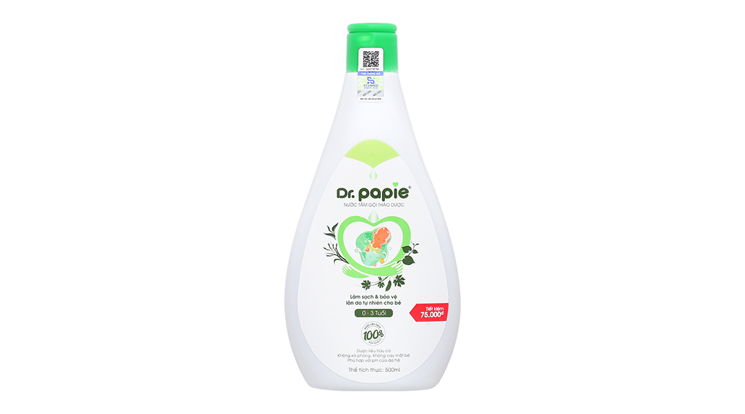 Nước tắm gội thảo dược Dr.Papie ngăn ngừa rôm sảy, mụn nhọt cho bé