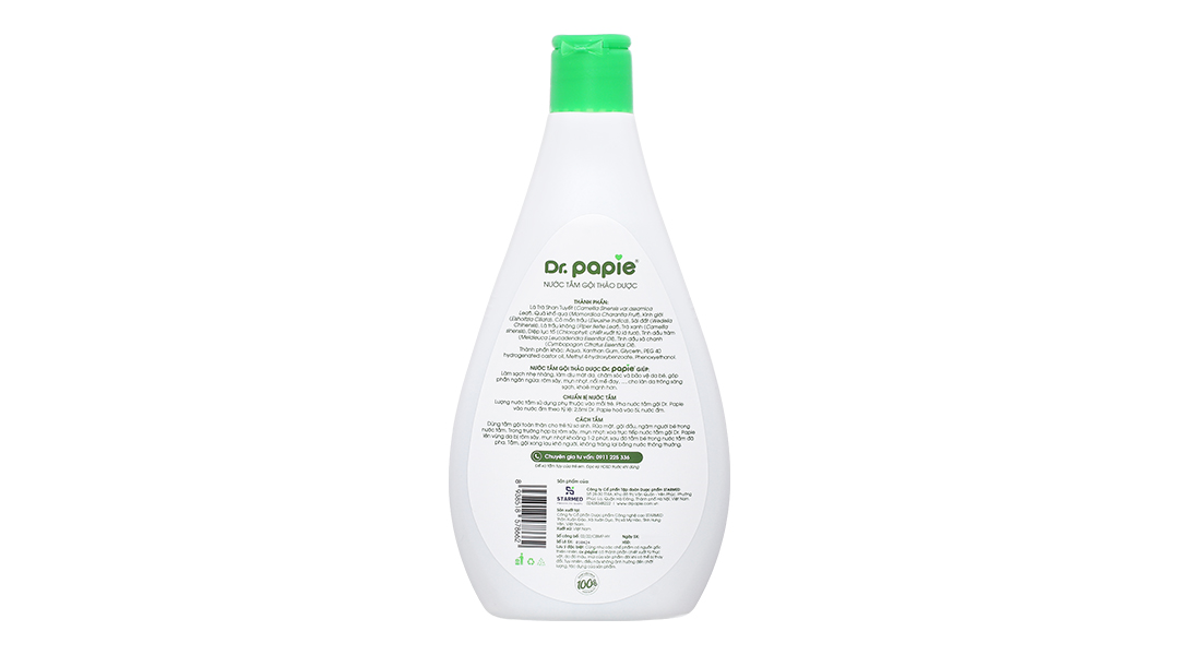 Nước tắm gội thảo dược Dr.Papie ngăn ngừa rôm sảy, mụn nhọt cho bé