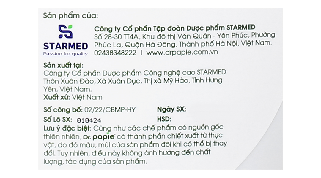 Nước tắm gội thảo dược Dr.Papie ngăn ngừa rôm sảy, mụn nhọt cho bé