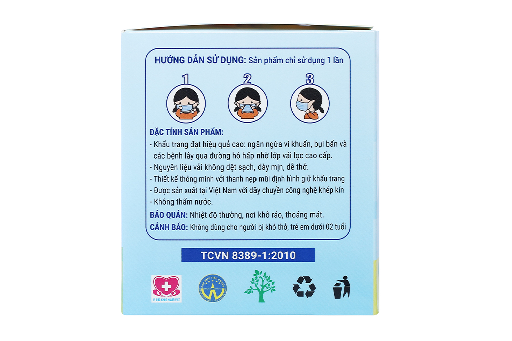 Khẩu trang y tế trẻ em An Phúc 3 lớp có họa tiết
