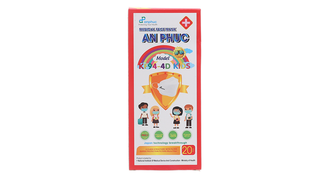 Khẩu trang y tế trẻ em An Phúc K94-4D 3 lớp có họa tiết