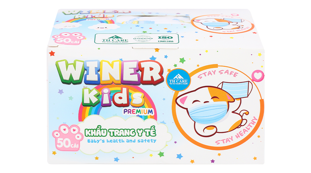 Khẩu trang y tế Winer Kids Premium 3 lớp có họa tiết
