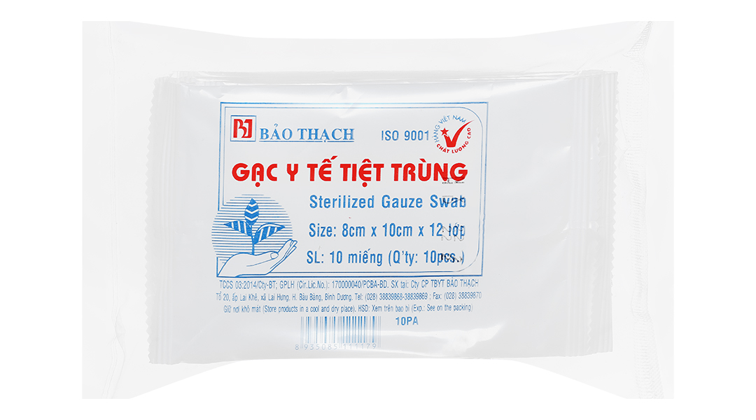 Gạc y tế Bảo Thạch (8cm x 10cm x 12 lớp)