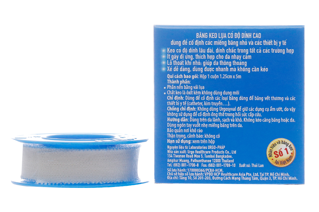 Băng keo lụa có độ dính cao Urgosyval (1.25cm x 5m)