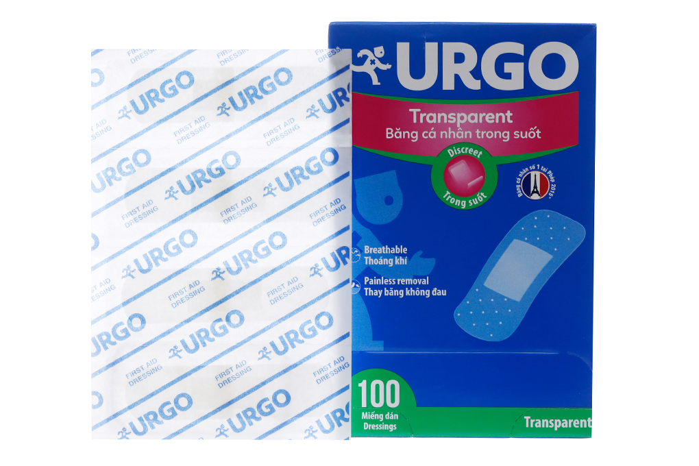 Băng cá nhân trong suốt Urgo Transparent (2 x 7.2cm)