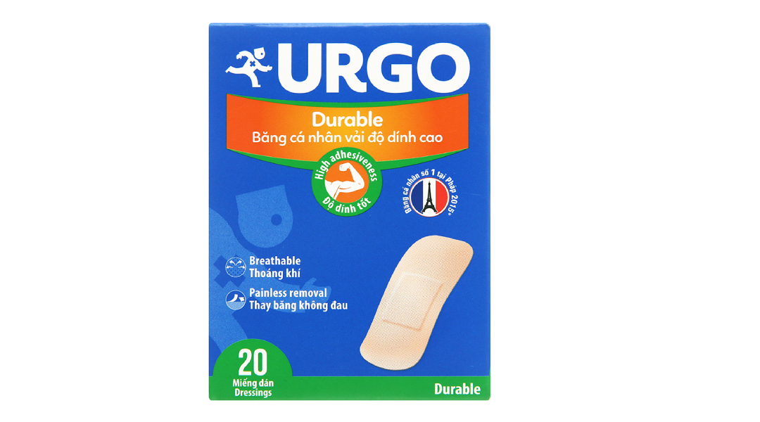 Băng cá nhân vải Urgo Durable (2 x 6cm)