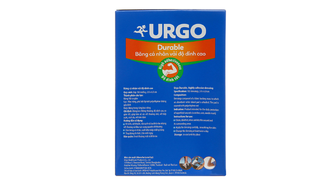 Băng cá nhân vải Urgo Durable (2 x 6cm)
