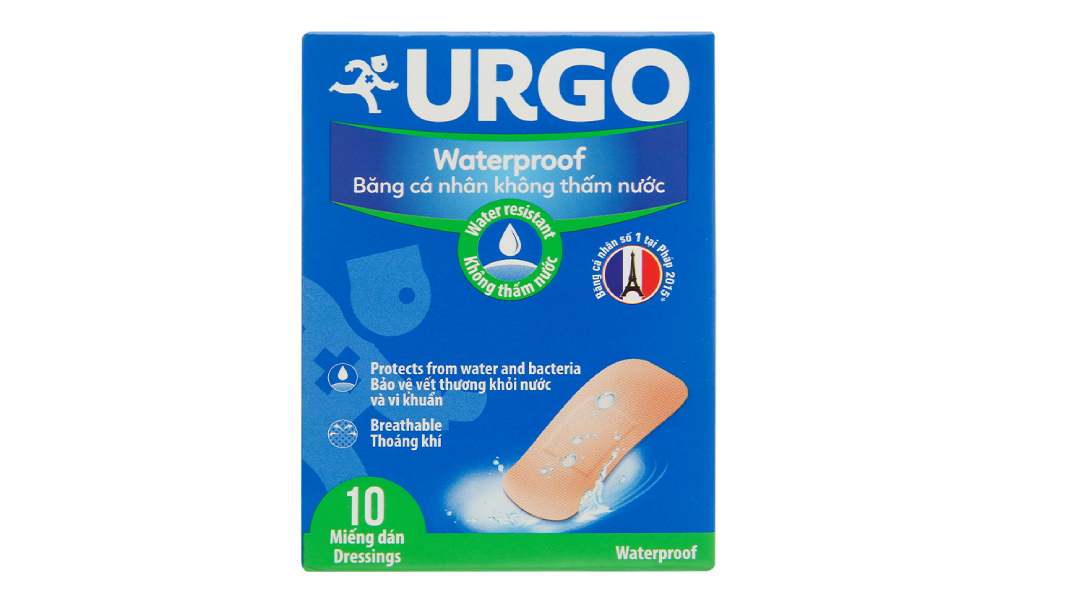Băng cá nhân không thấm nước Urgo Waterproof (2 x 7.2cm)