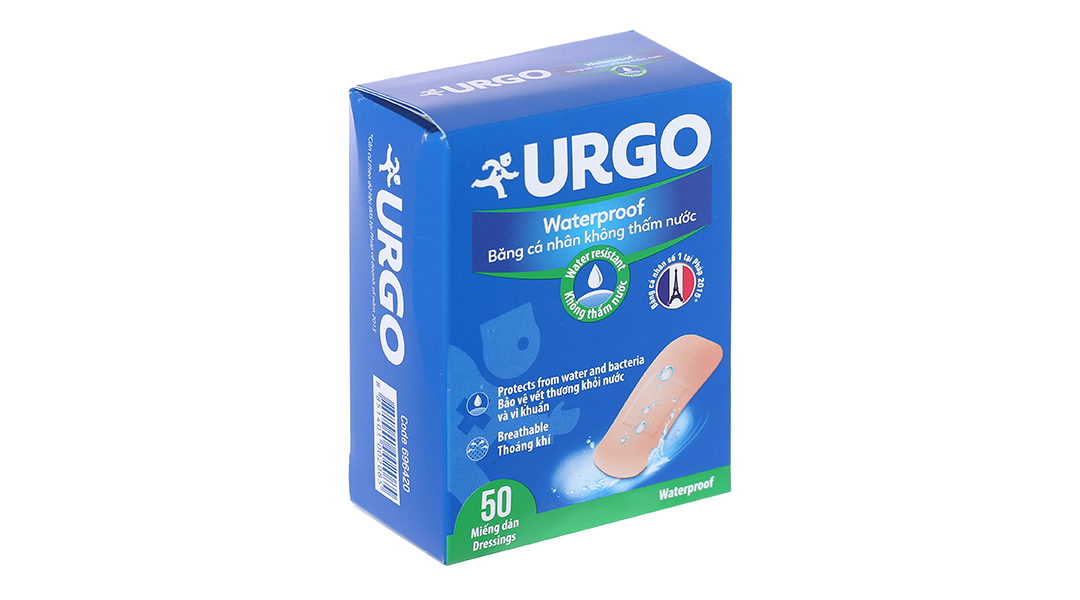 Băng cá nhân không thấm nước Urgo Waterproof (2 x 7.2cm)