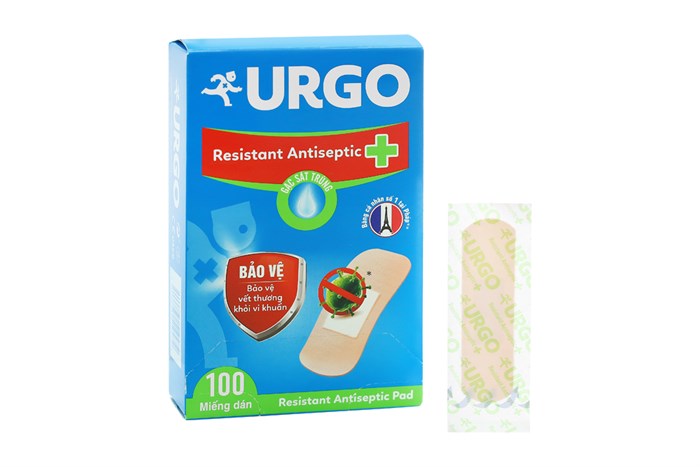 Băng cá nhân Urgo Resistant Antiseptic hộp 100 miếng