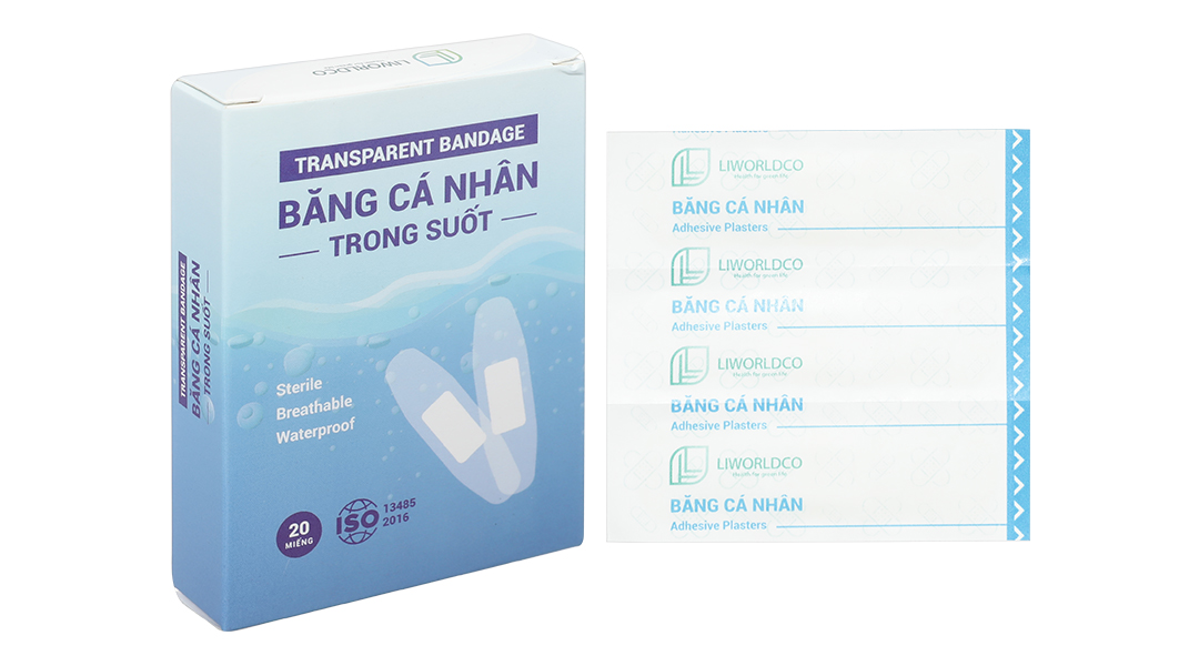 Băng cá nhân trong suốt Liworldco (72 x 19mm)